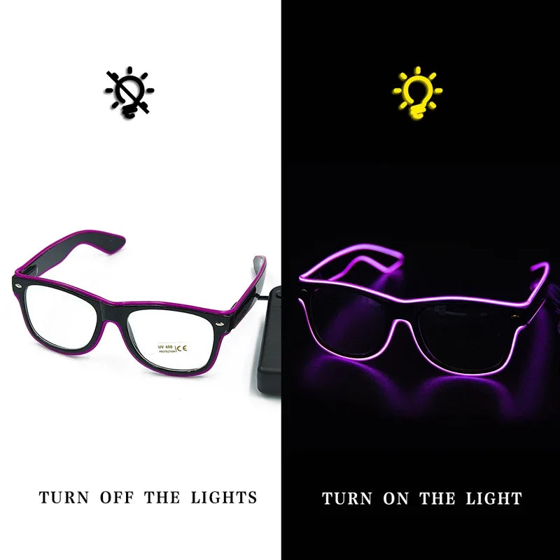 Gafas LED 1 pieza con iluminación decorativa luminosa para fiestas