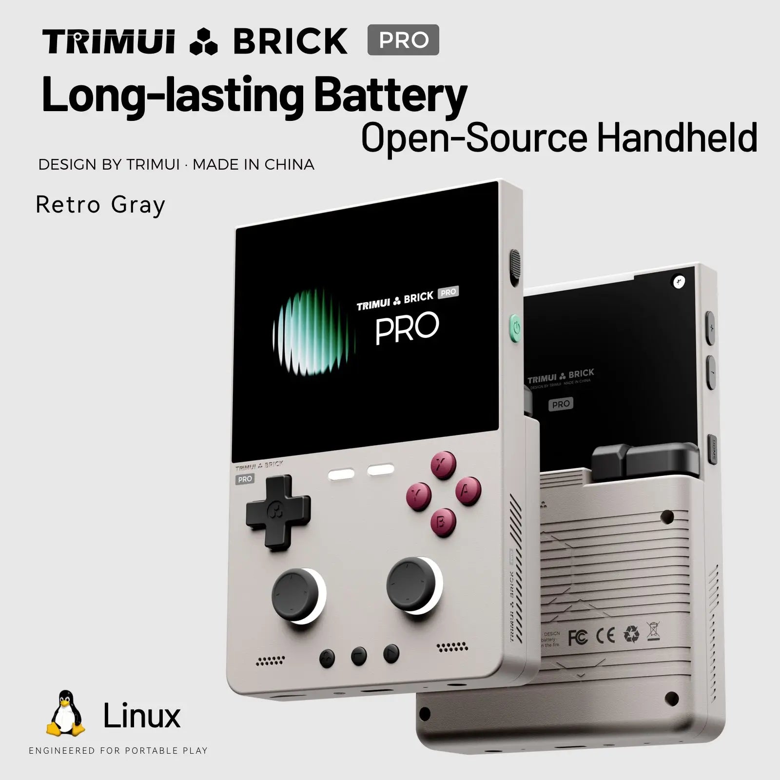 TRIMUI BRICK PRO Retro Handheld Game Console Portable Video Player Linux System Open Source 3.95 Inch Palm Phone Games Gifts