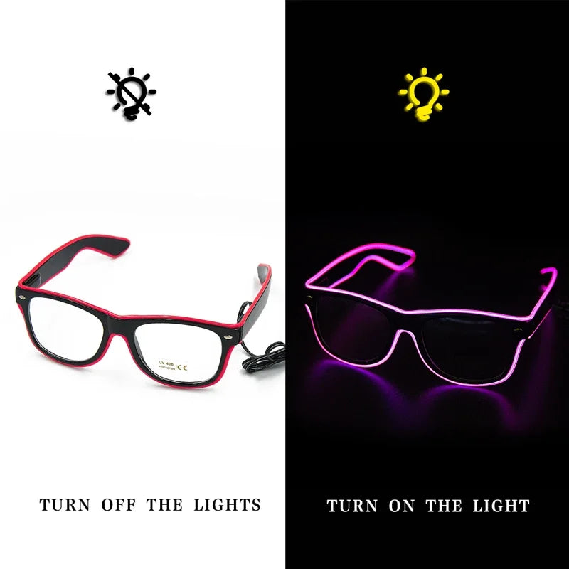 Gafas LED 1 pieza con iluminación decorativa luminosa para fiestas
