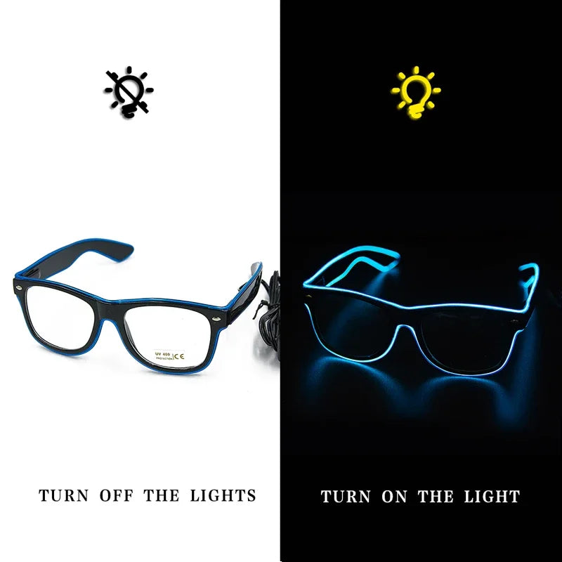Gafas LED 1 pieza con iluminación decorativa luminosa para fiestas