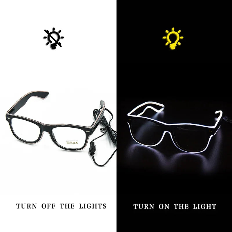 Gafas LED 1 pieza con iluminación decorativa luminosa para fiestas
