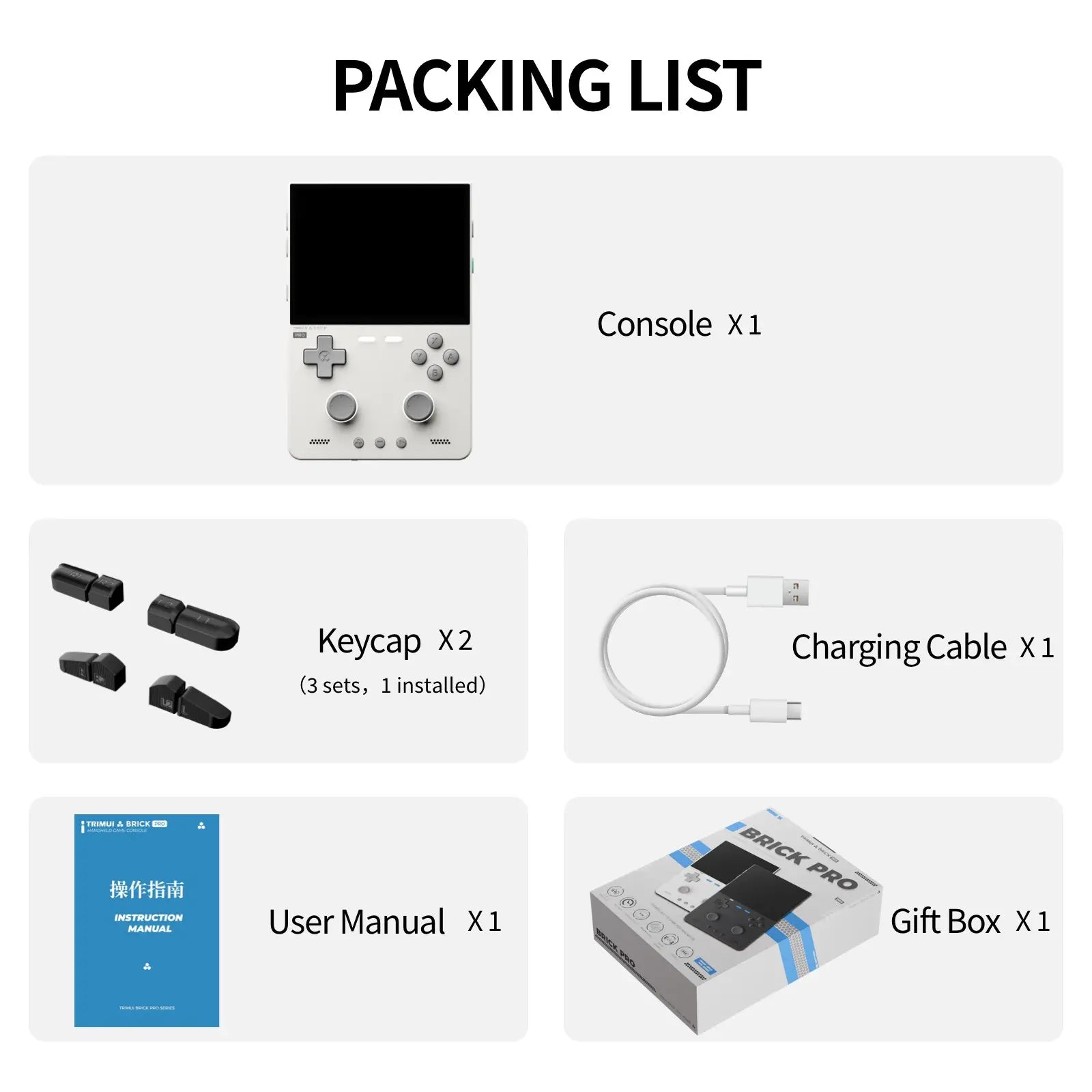 TRIMUI BRICK PRO Retro Handheld Game Console Portable Video Player Linux System Open Source 3.95 Inch Palm Phone Games Gifts