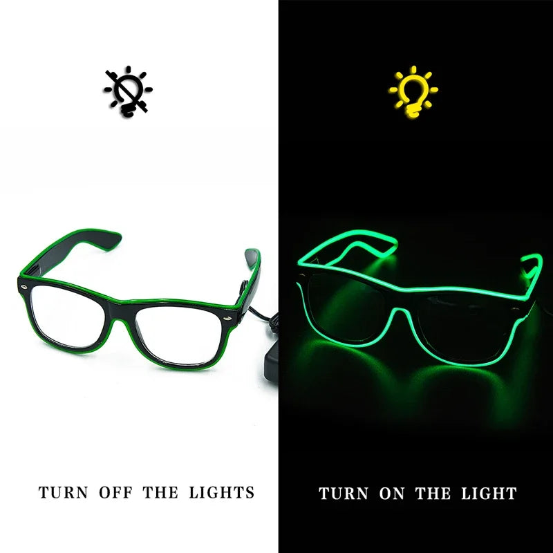 Gafas LED 1 pieza con iluminación decorativa luminosa para fiestas