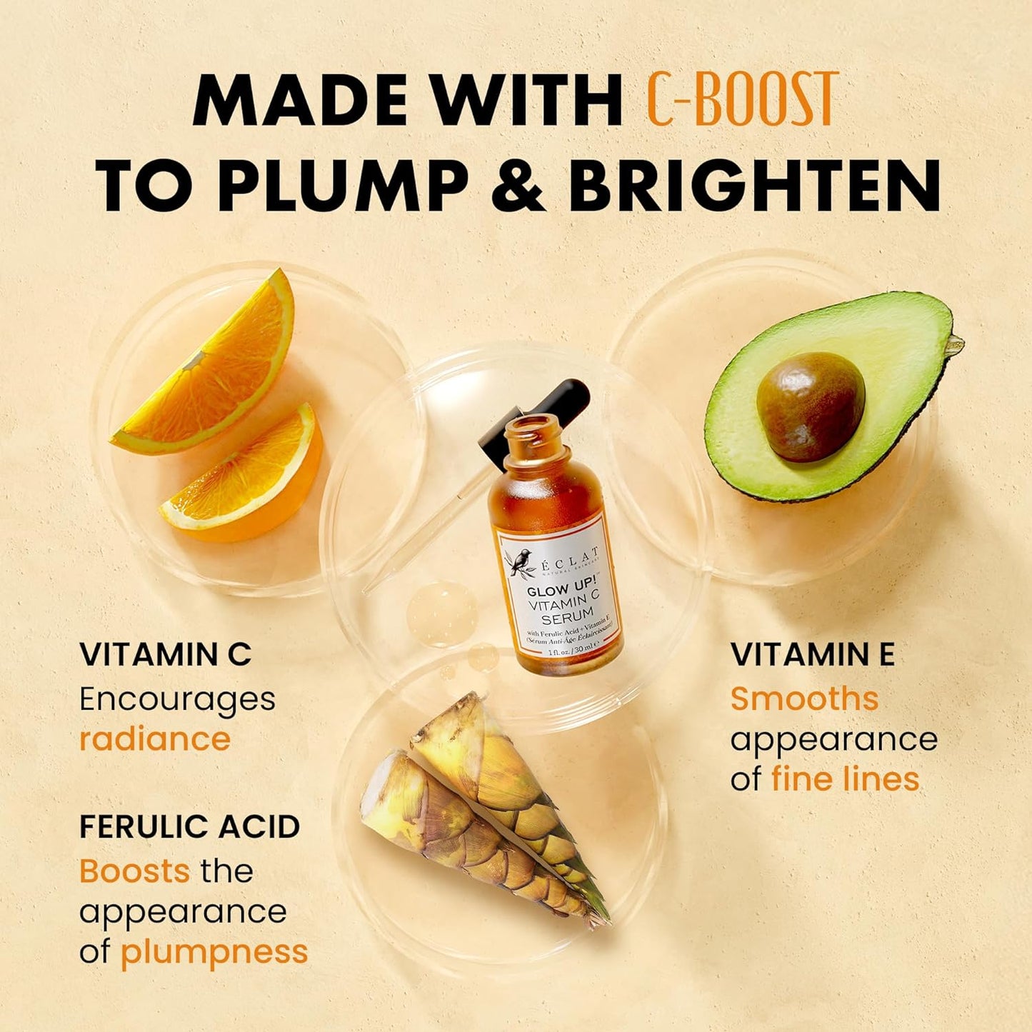 Glow UP! Vitamin C Serum with Hyaluronic Acid & Vitamin E